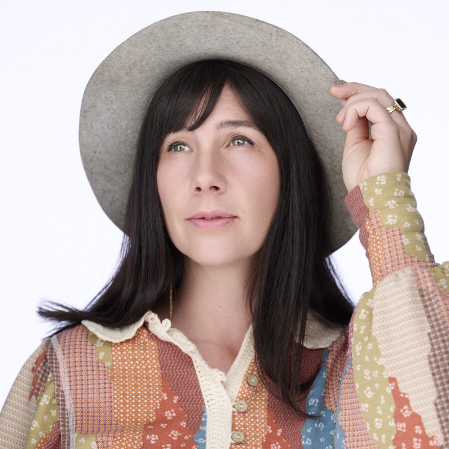 Katrina Lalo Louise in a wide-brimmed hat